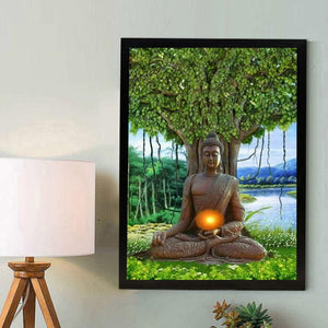 Statue de Bouddha - diamant rond complet - 30x40cm