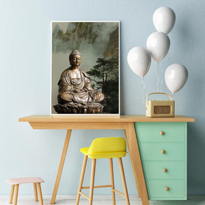 Statue de Bouddha - diamant rond complet - 30x40cm