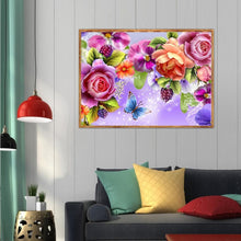 Charger l&#39;image dans la galerie, Fleurs - peinture en diamant complet - 40x30cm

