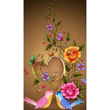 Charger l&#39;image dans la galerie, Papillon de fleur - diamant rond complet - 30x48cm
