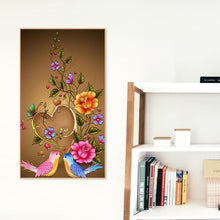 Charger l&#39;image dans la galerie, Papillon de fleur - diamant rond complet - 30x48cm
