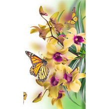 Charger l&#39;image dans la galerie, Papillon de fleur - diamant rond complet - 30x48cm
