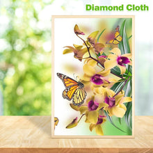 Charger l&#39;image dans la galerie, Papillon de fleur - diamant rond complet - 30x48cm

