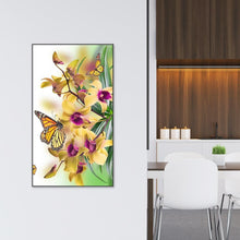 Charger l&#39;image dans la galerie, Papillon de fleur - diamant rond complet - 30x48cm
