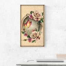 Charger l&#39;image dans la galerie, Papillon de fleur - diamant rond complet - 30x35cm
