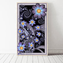 Charger l&#39;image dans la galerie, Papillon de fleur - diamant rond complet - 30x40cm
