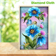 Charger l&#39;image dans la galerie, Papillon de fleur - diamant rond complet - 30x48cm
