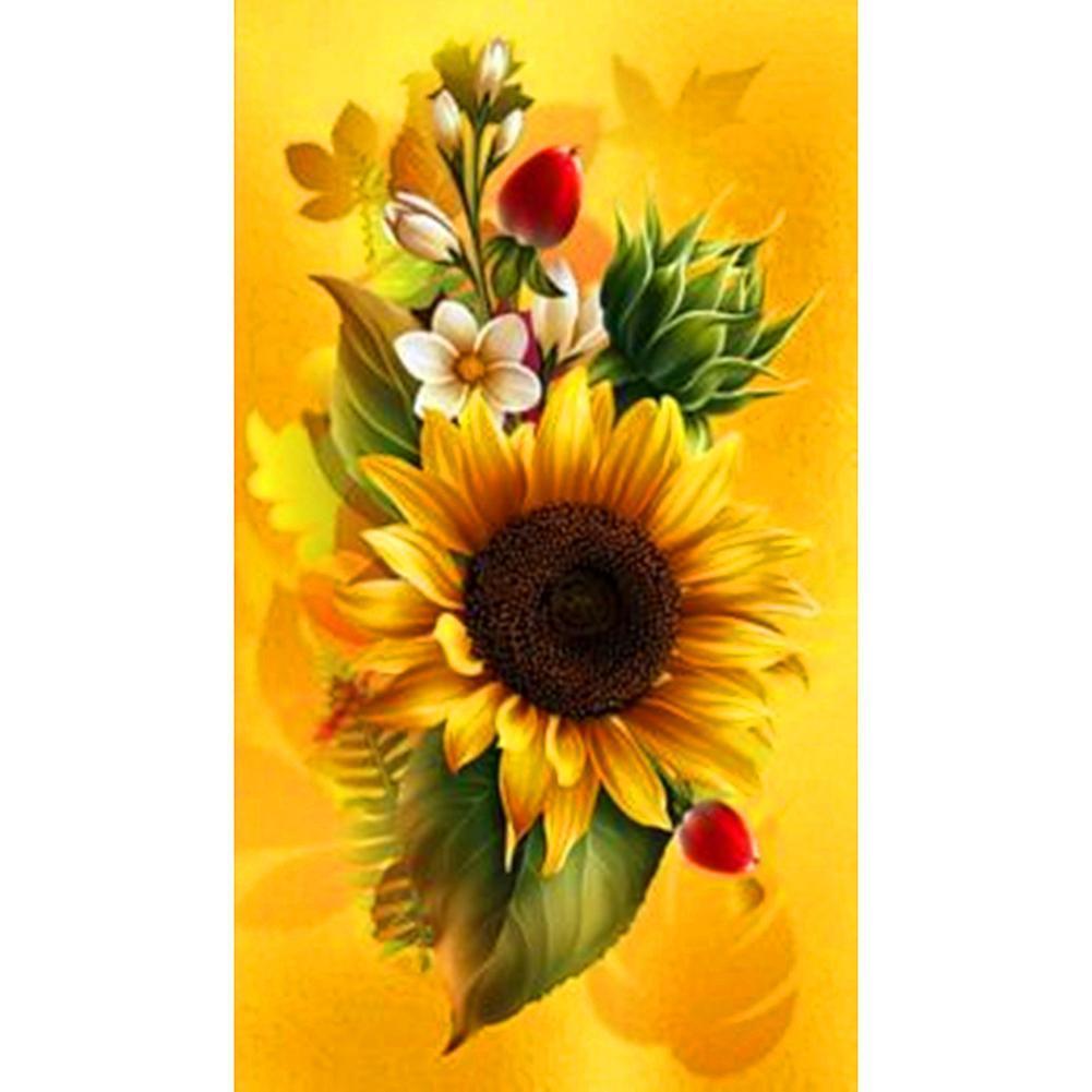 Papillon de fleur - diamant rond complet - 30x48cm