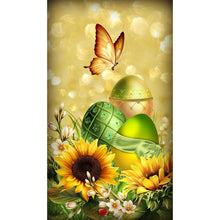 Charger l&#39;image dans la galerie, Papillon de fleur - diamant rond complet - 30x35cm
