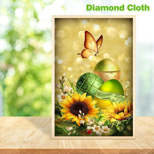 Papillon de fleur - diamant rond complet - 30x35cm