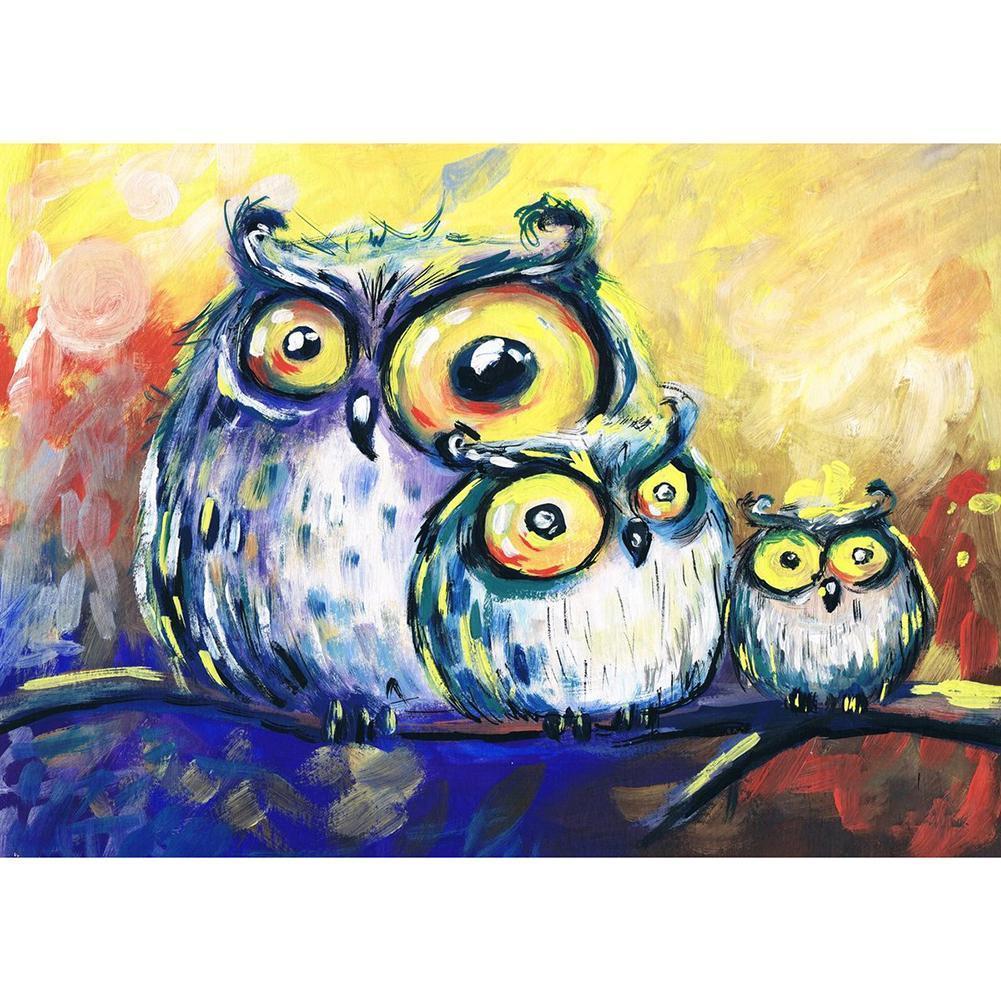 Oiseaux - diamant rond complet - 40x30cm