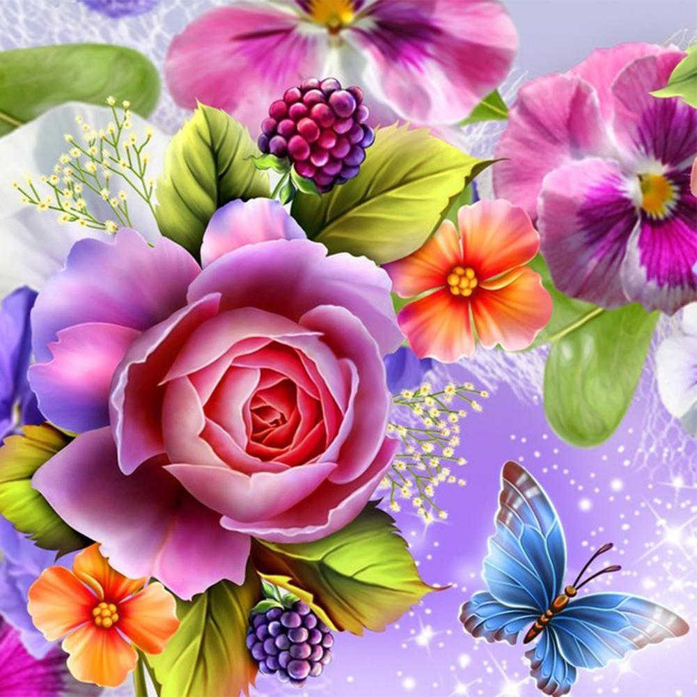 Fleur - diamant rond complet - 30x30cm