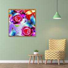 Charger l&#39;image dans la galerie, Fleur - diamant rond complet - 30x30cm
