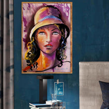 Charger l&#39;image dans la galerie, Caractère - diamant rond complet - 40x30cm
