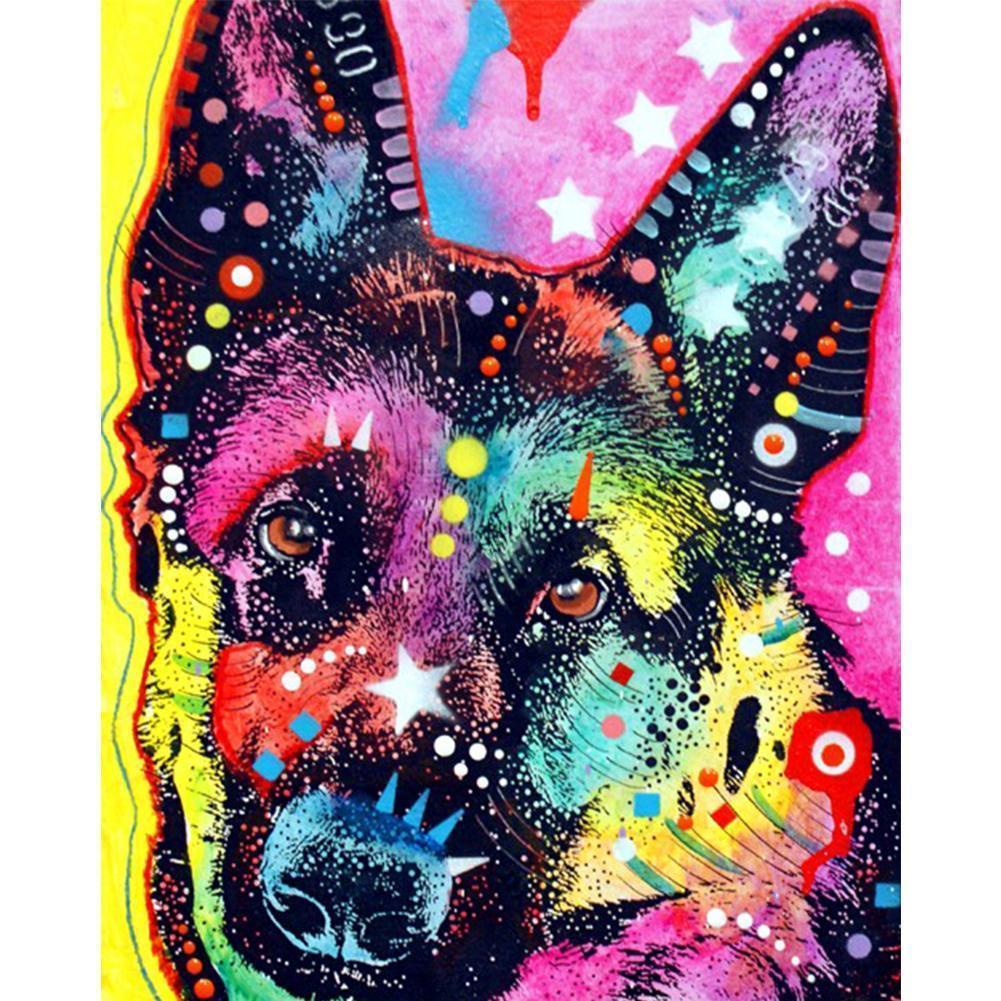 Chien - diamant rond complet - 25x30cm