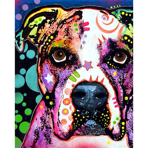 Chien - diamant rond complet - 25x30cm
