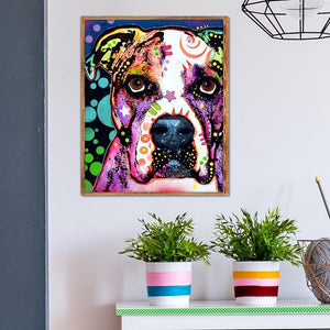 Chien - diamant rond complet - 25x30cm