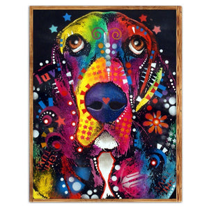 Chien - diamant rond complet - 25x30cm