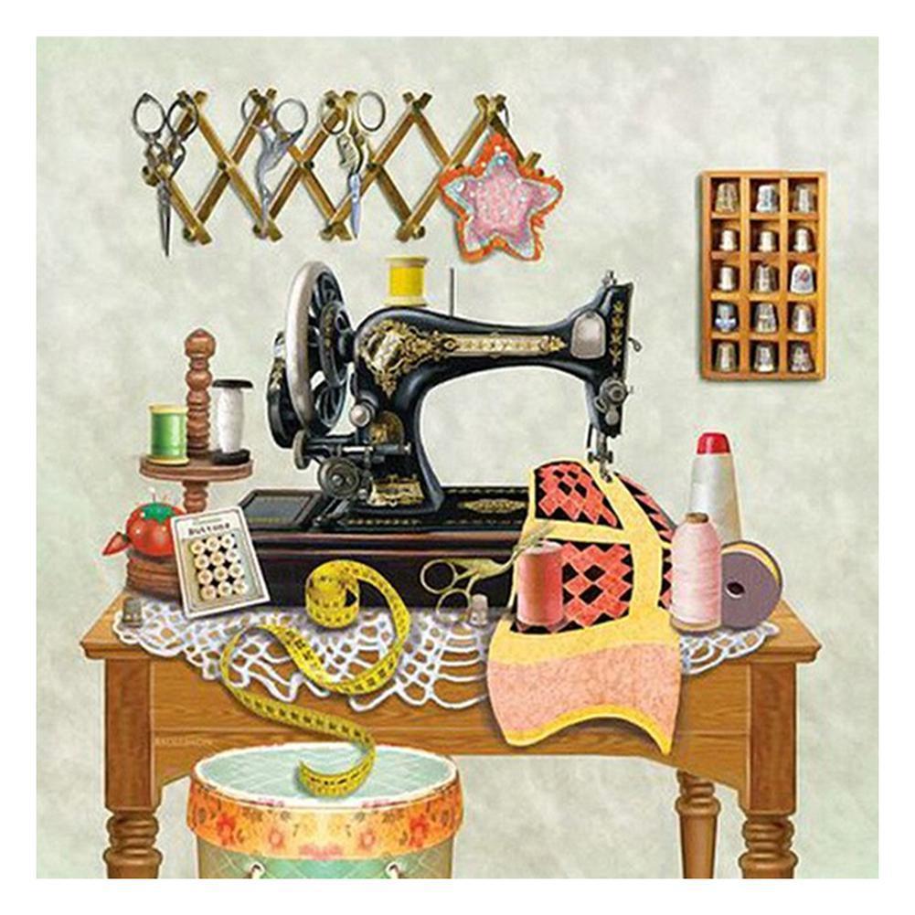 Machine à coudre - diamant rond complet - 30x30cm