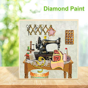 Machine à coudre - diamant rond complet - 30x30cm