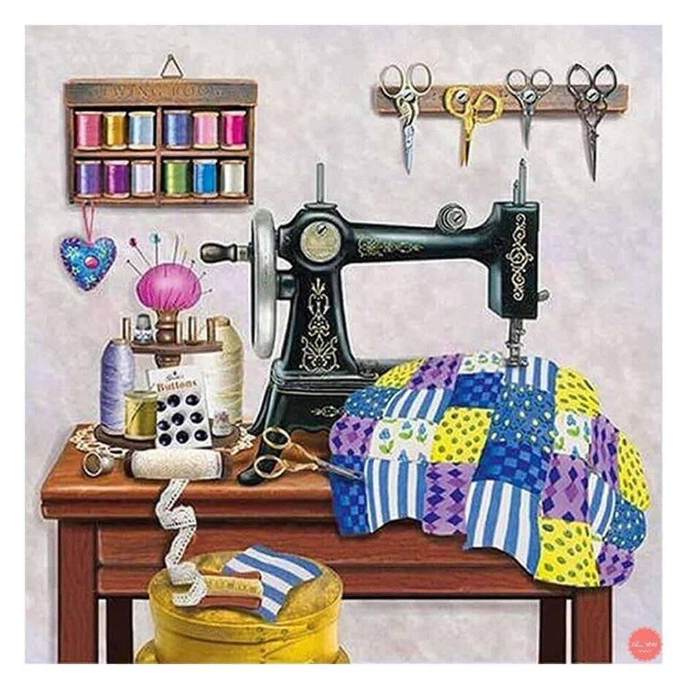 Machine à coudre - diamant rond complet - 30x30cm