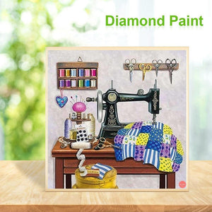 Machine à coudre - diamant rond complet - 30x30cm