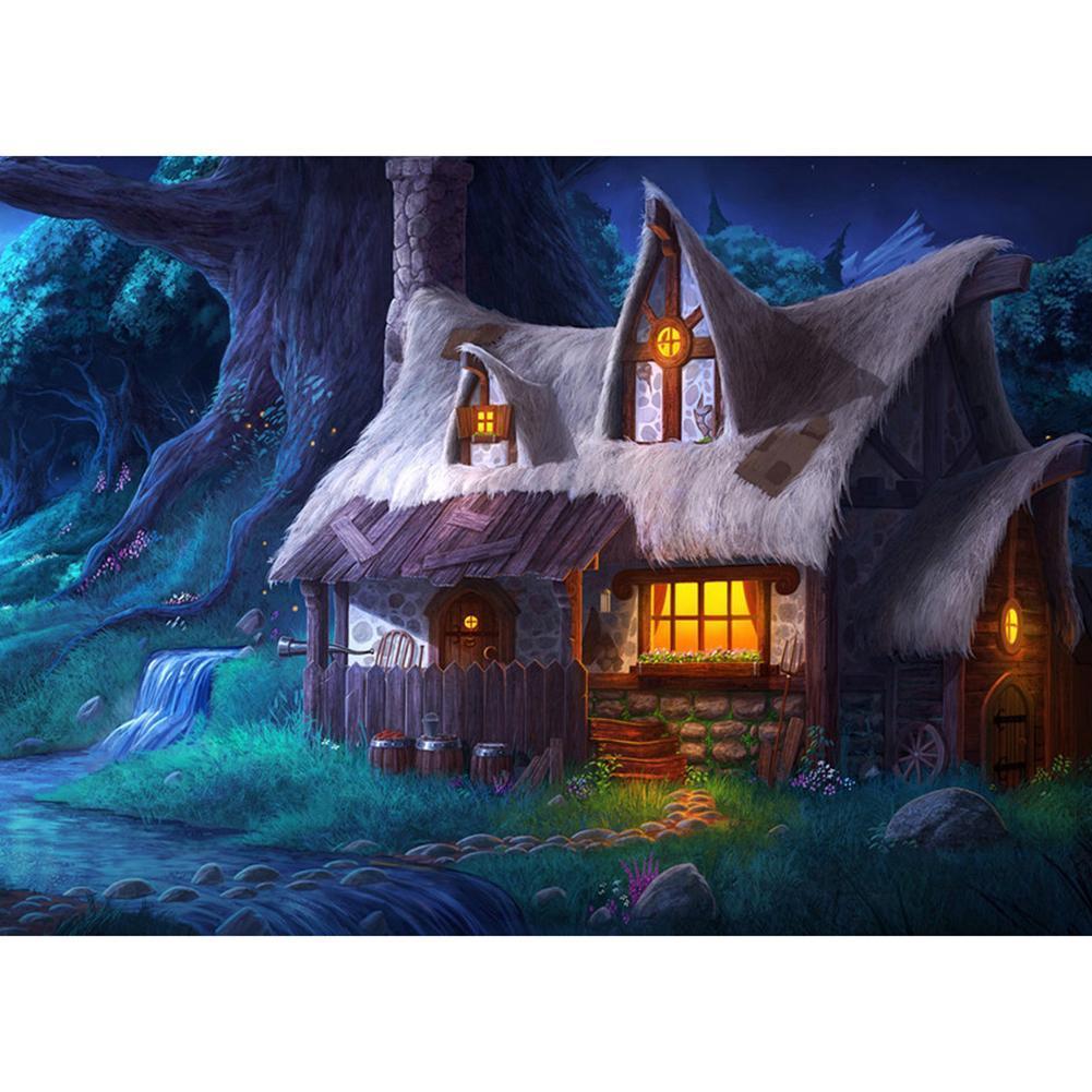 Maison - diamant rond complet - 40x30cm