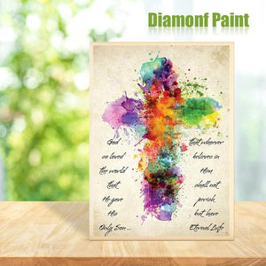 Croix - diamant rond complet - 30x40cm