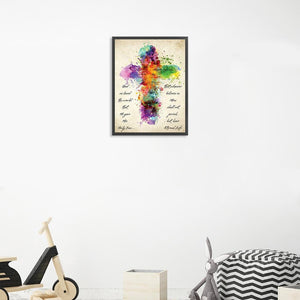 Croix - diamant rond complet - 30x40cm