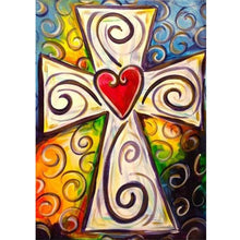 Charger l&#39;image dans la galerie, Croix - diamant rond complet - 30x40cm
