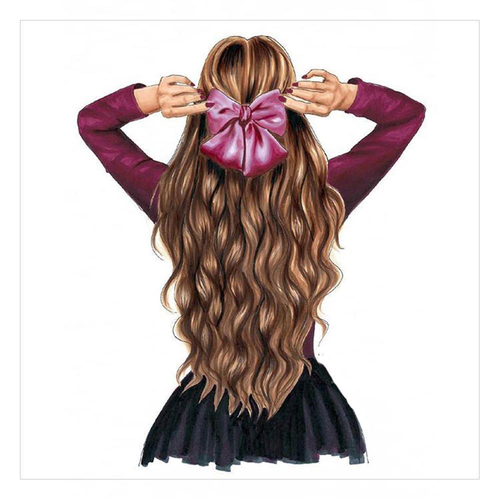 Fille - diamant rond complet - 30x30cm