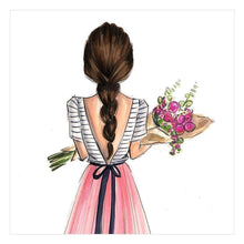 Charger l&#39;image dans la galerie, Fille - diamant rond complet - 30x30cm
