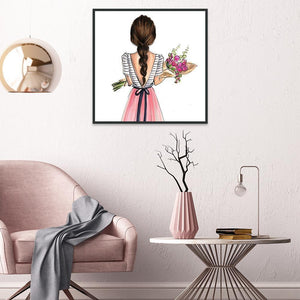 Fille - diamant rond complet - 30x30cm