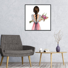 Charger l&#39;image dans la galerie, Fille - diamant rond complet - 30x30cm
