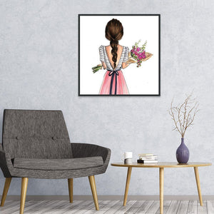 Fille - diamant rond complet - 30x30cm