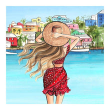 Charger l&#39;image dans la galerie, Fille - diamant rond complet - 30x30cm
