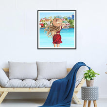 Charger l&#39;image dans la galerie, Fille - diamant rond complet - 30x30cm
