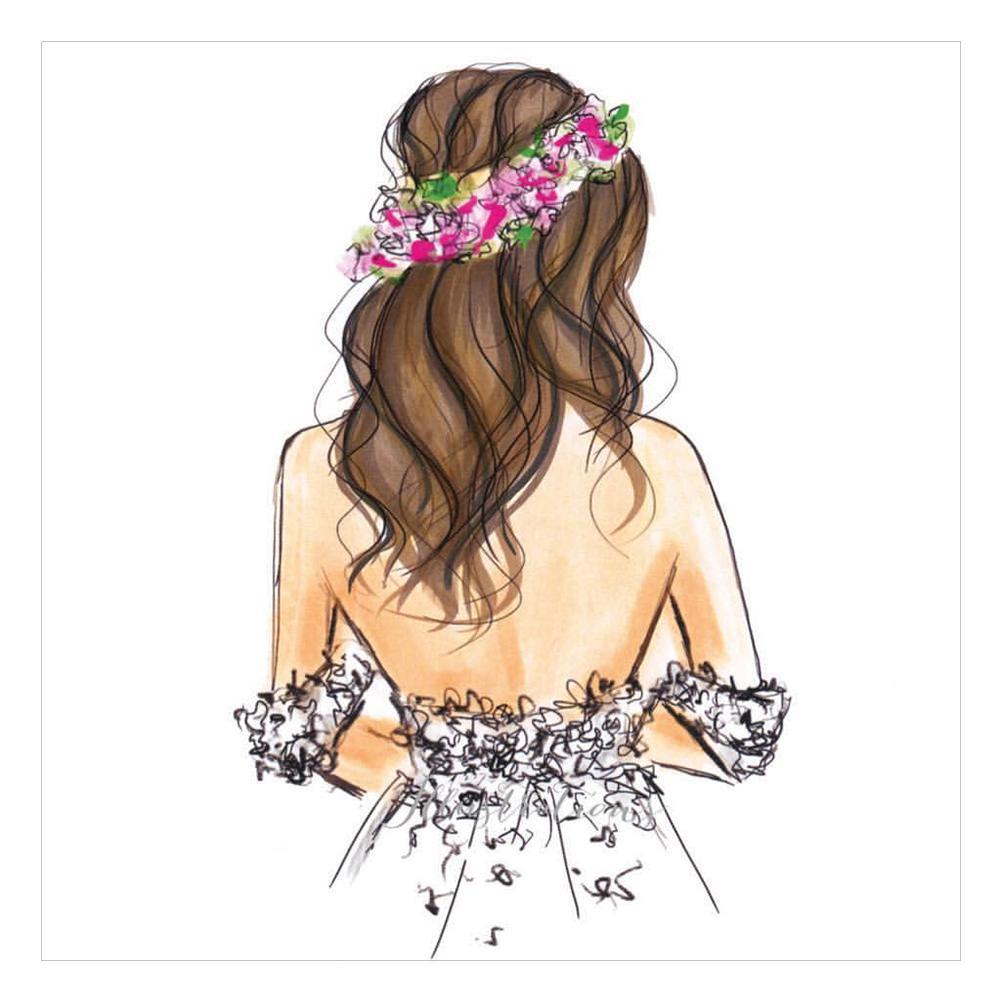 Fille - diamant rond complet - 30x30cm
