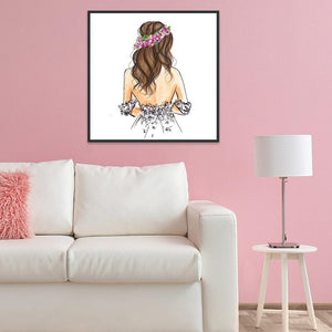 Fille - diamant rond complet - 30x30cm