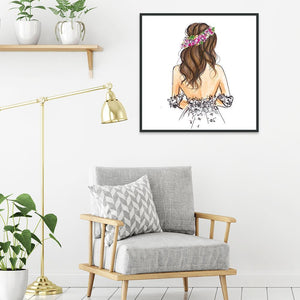 Fille - diamant rond complet - 30x30cm