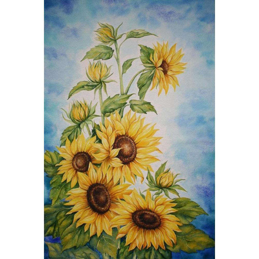Fleurs - diamant rond complet - 30x40cm