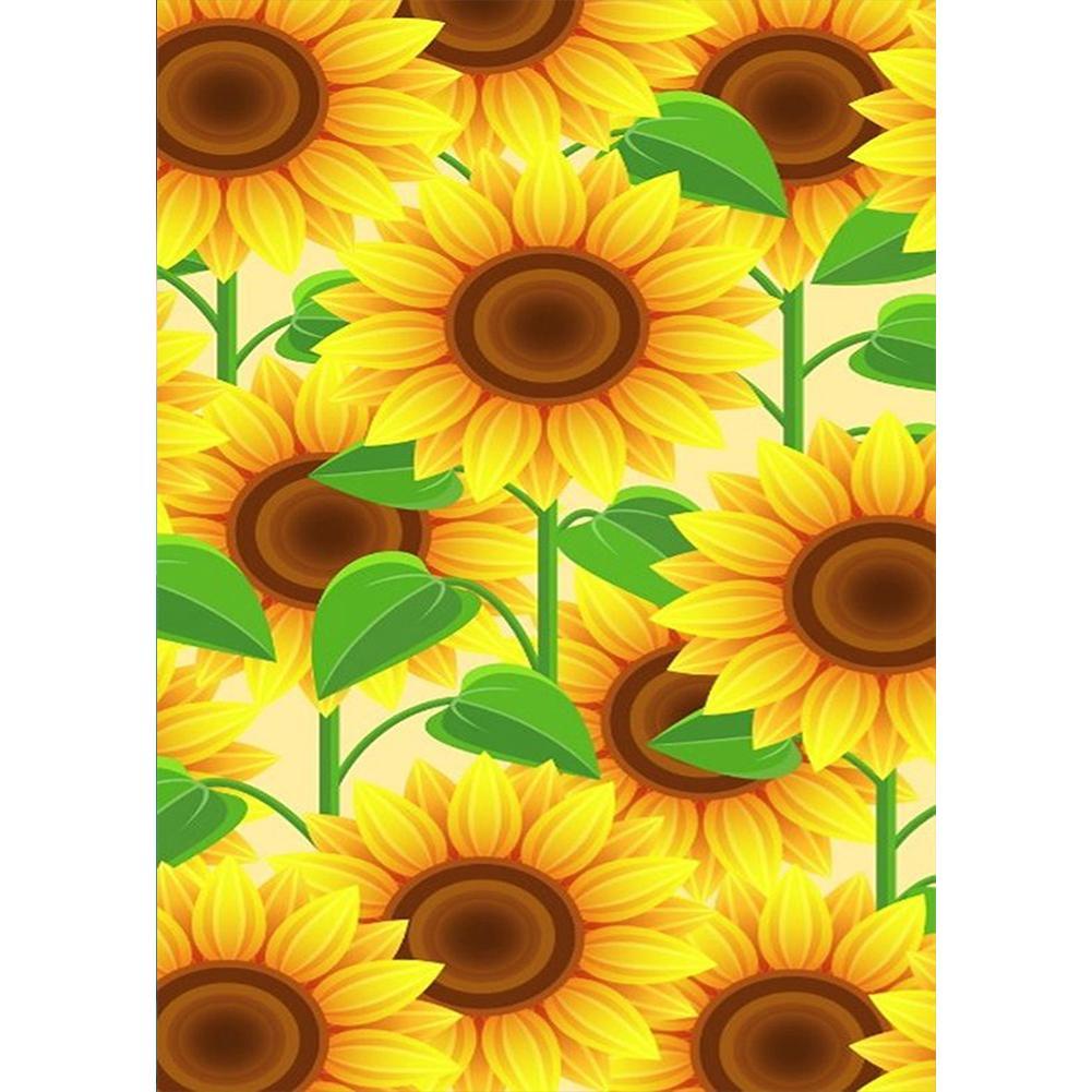 Fleurs - diamant rond complet - 30x40cm