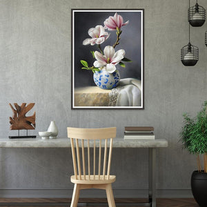 Fleurs - diamant rond complet - 30x40cm