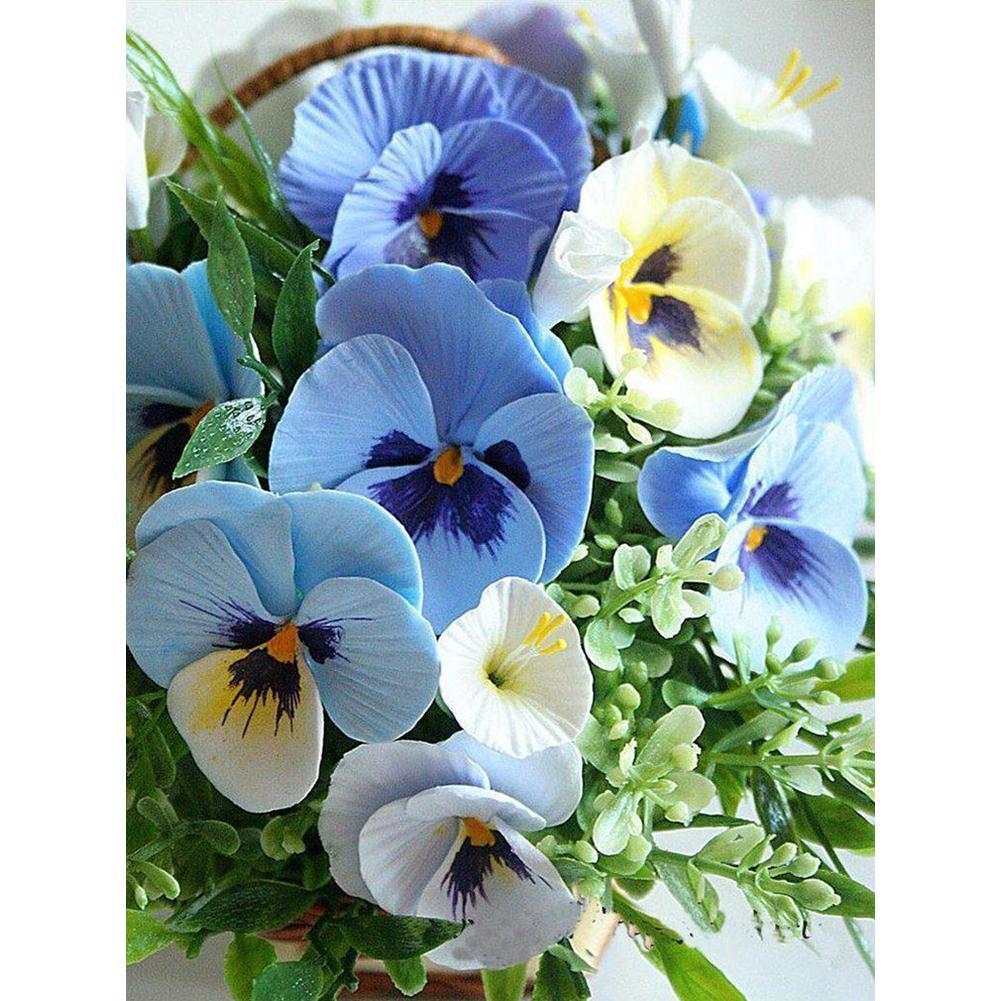 Fleurs - diamant rond complet - 30x40cm