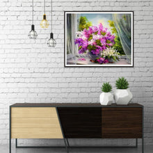 Charger l&#39;image dans la galerie, Fleurs - diamant rond complet - 40x30cm
