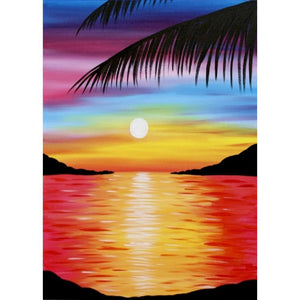 Vue sur la mer - diamant rond complet - 30x40cm
