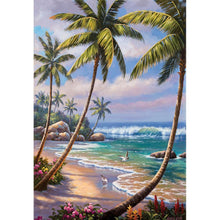 Charger l&#39;image dans la galerie, Vue sur la mer - diamant rond complet - 30x40cm
