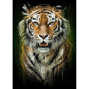 Tigre - diamant rond complet - 30x40cm