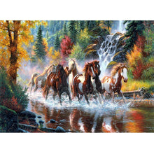 Charger l&#39;image dans la galerie, Cheval - diamant rond complet - 40x30cm
