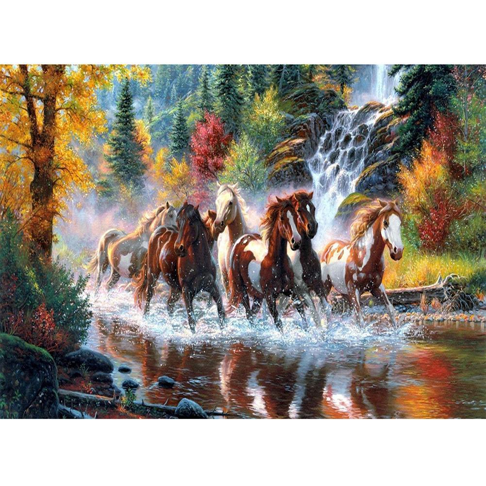 Cheval - diamant rond complet - 40x30cm